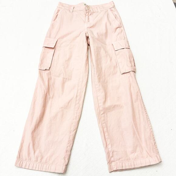Madewell Pink Cargo Carpenter Utility Straight Leg Denim Jean Pants Size 23 P - Picture 2 of 7